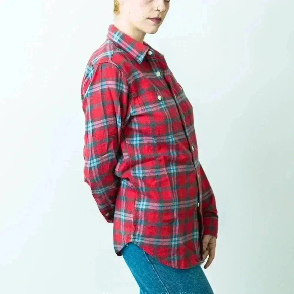 J.Crew Plaid Flannel Long Sleeve Button Sown Shirt - S - Picture 4 of 8